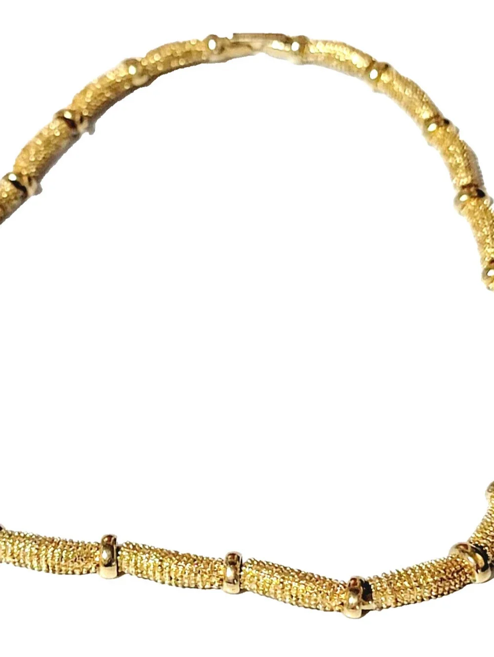 Vintage Avon Collar Necklace Textured Gold-tone Bar Links Designer gn01-8
